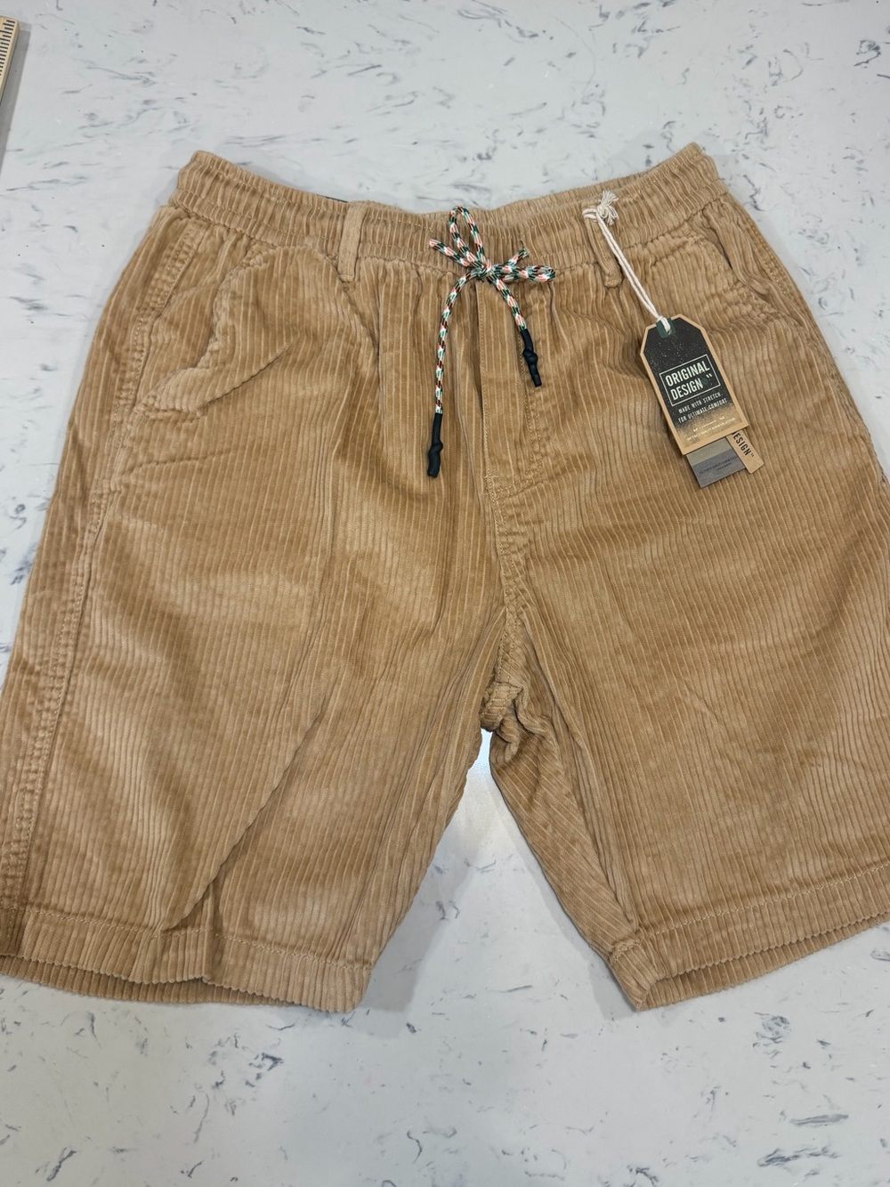 Japan Brand “Original Design” Tan Corduroy  Casual Everyday Shorts  RARE Mens XL